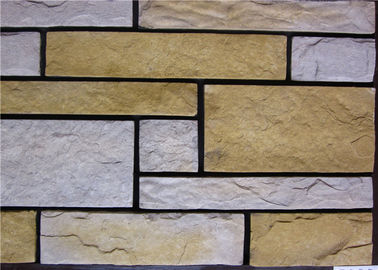 Piedra artificial de la pared del rectángulo con el foco fuerte del sólido del color de la adherencia